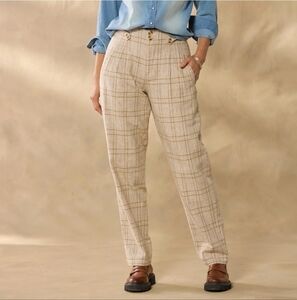 Sundance Vivienne Pants Women’s Casual Straight Leg Linen Blend Pull On Size 10